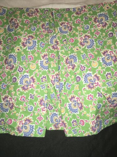 Ralph Lauren Hampton Beach Club Green Full Size Bed Skirt Paisley Floral Blue - Picture 2 of 8
