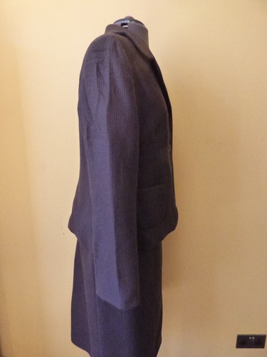 M&S Purple Wool Lined Tailored Jacket & Straight Skirt Suit Size 14/16 VGC - Picture 4 of 24