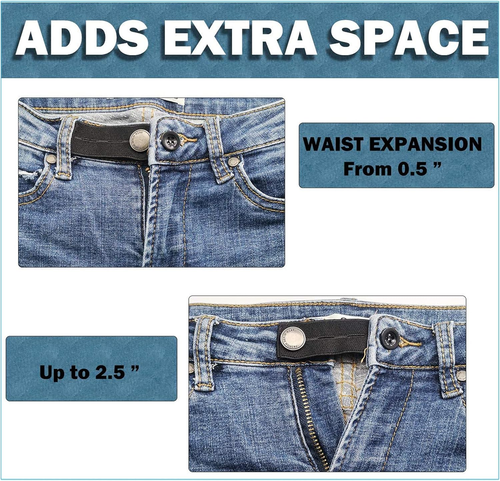 6 Pieces Elastic Waist Extenders, Adjustable Wasitband Button Extender for Pants - Bild 3 von 5
