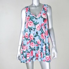 Show Me Your Mumu Size Medium M Grayson Rose Floral Tunic Dress Pink Blue Mini
