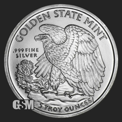 5 oz Large Walking Liberty .999 FINE SILVER ROUND in a capsule - Picture 2 of 3