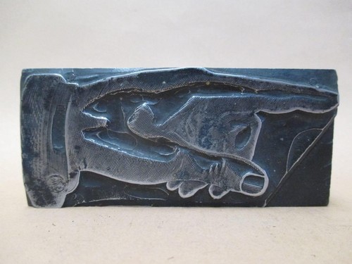 Letterpress printing block, pointing finger, 'this way', hand, vintage, No. 1 - Picture 1 of 7