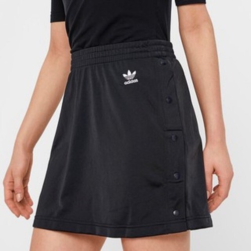 adidas Originals 3 Stripes Snap Button Mini Black Skirt Size UK12,US S-M New 894 - Picture 11 of 12
