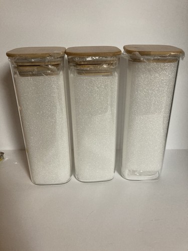 Glass Food Storage Jars Saiool Set Of 6 With Bamboo Lid - Picture 8 of 14
