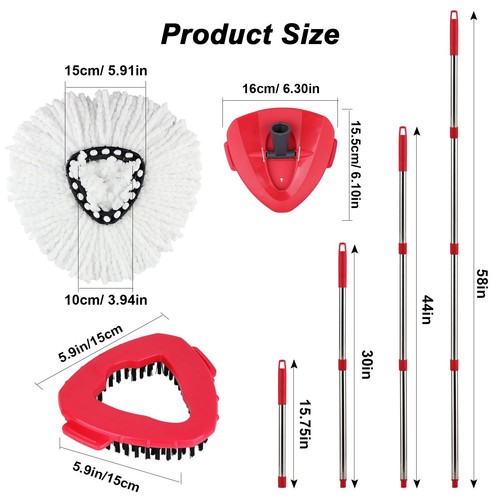 Spin Mop Head Refill For Vileda/ocedar Easywring Spin Mop Rotating Microfiber Tr - Picture 2 of 7