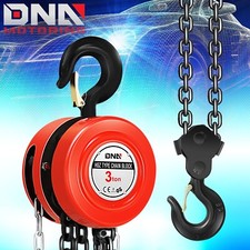 3 Ton/6600 lbs 10Ft Lift Manual Chain Hoist Puller Block w/ 2 Heavy Duty Hooks