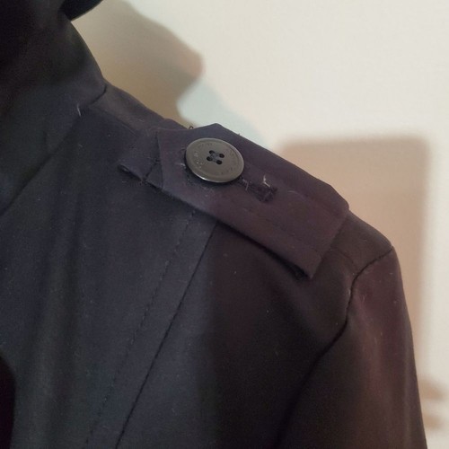 Calvin Klein Black cotton blend double breasted Collared Belted Trench coat S - 第 6/11 張圖片