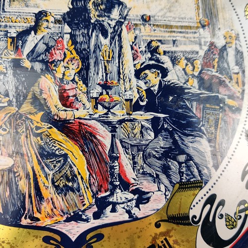 Vintage Tablett Dortmunder Kronen – Brauerei Werbung, Stahlblech Ø31cm 60er - Bild 4 von 13