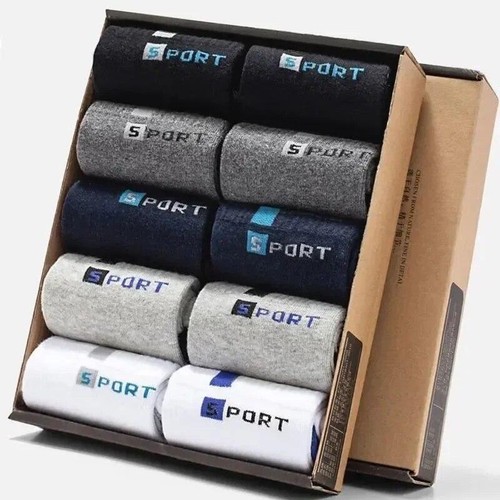 Bamboo Fiber Autumn Winter Men Sports Cotton Socks Soft Breathable Sweat 5pairs - Picture 2 of 30