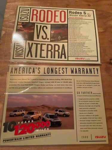  Isuzu Salesman's Rodeo vs Xterra Desk Reference Sheets - Picture 1 of 2