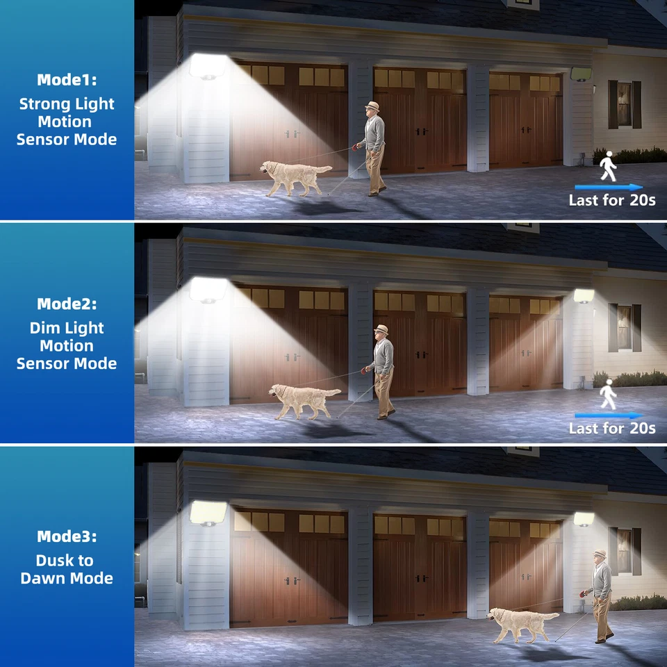 234 LED Solarleuchte mit Bewegungsmelder Außen Fluter Strahler Garten Solarlampe - Bild 4 von 4