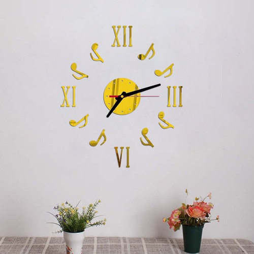Frameless Wall Clock Acrylic 3D Mirror Surface Sticker Home Office Room 12 Hours - Picture 5 of 5