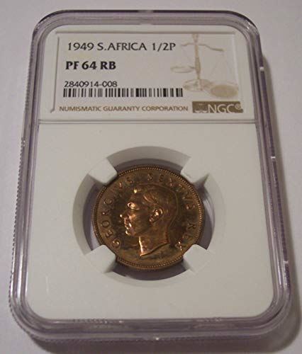 South Africa 1949 1/2 Penny Proof PF64 RB NGC Low Mintage