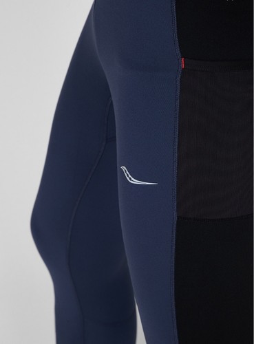 New $80 Saucony Mens XXL Solstice Tight Blue & Black Running Pants - Picture 3 of 5