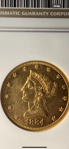 1884-CC $10 Gold Eagle Graded Au58 by NGC super Rare! Low mintage of 9925!