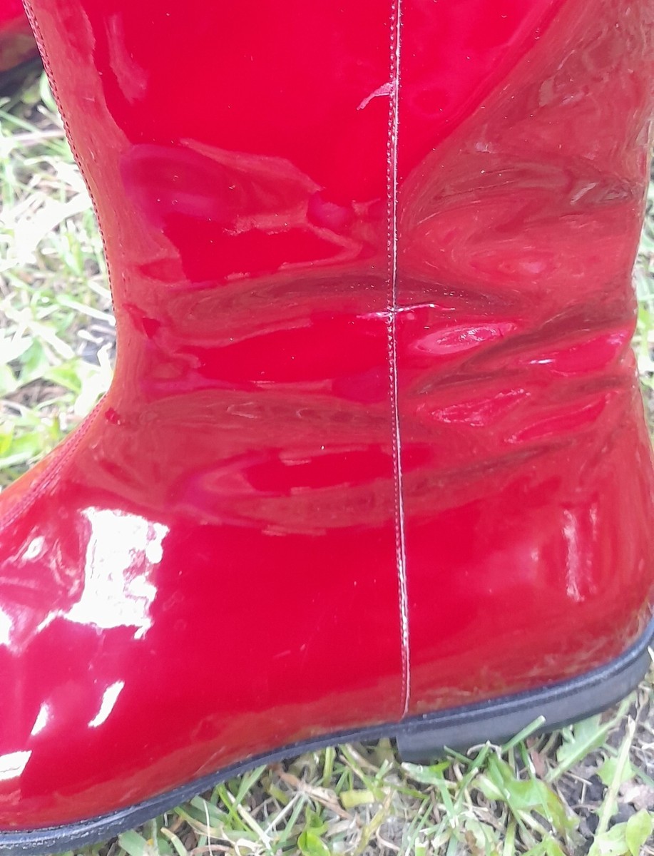 Vintage red patent leather burberry boots size 38 | eBay