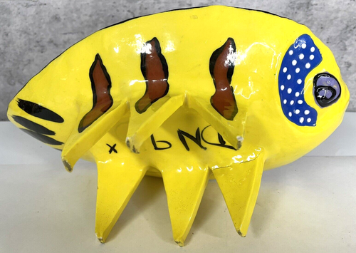 Vintage Debra Norby Kunstkeramik Teller/Geschirr Fisch Außenseiter seltsam einzigartig Volkskunst - Bild 8 von 22