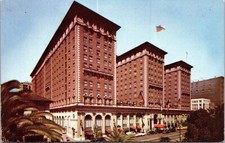 Biltmore Hotel Los Angeles 13 California CA Flags Palm Trees Cars Postcard UNP