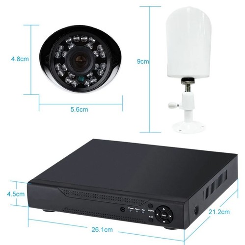 Sistema de seguridad CCTV con cable de 4 cámaras con DVR - 1080P HD cámaras bala para exteriores - Imagen 2 de 6