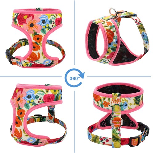 Floral No Pull Dog Harness Breathable Mesh Pet Puppy Walking Vest Adjustable - Picture 8 of 17