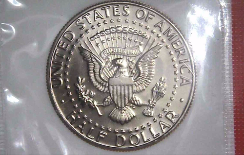 1989-D 50C Kennedy Half Dollar BU Clad M/S 24aa0320-2 - Picture 2 of 4