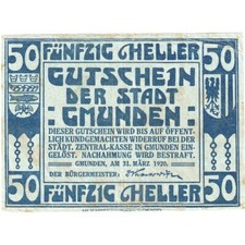 [#289406] Austria, Gmunden, 50 Heller, 1920-03-31, EF