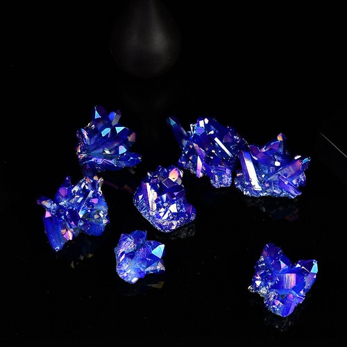 50g Natural Aura Blue Titanium Quartz Crystal Cluster Specimen Stone Healing Gem - Picture 6 of 12