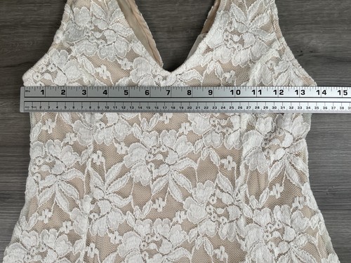 LUSH Dress Womens Size Medium White Lace Short Lined - Picture 3 of 9