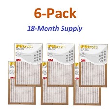6-Pack Filtrete Basic 3M Air-Filter Replacement Pad Home Central Furnace Dust AC