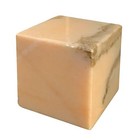 Cube IN Marble Pink Portugal Sculpture Table Art House Decor Interior H 20cm