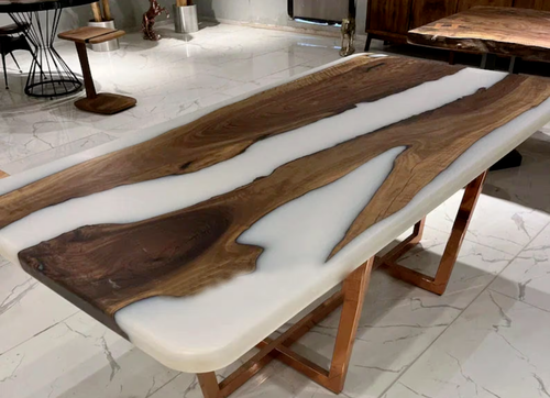 60" x 30" Handcrafted Epoxy Resin Wooden Dining Table Top - Stunning Centerpiece - Picture 2 of 7