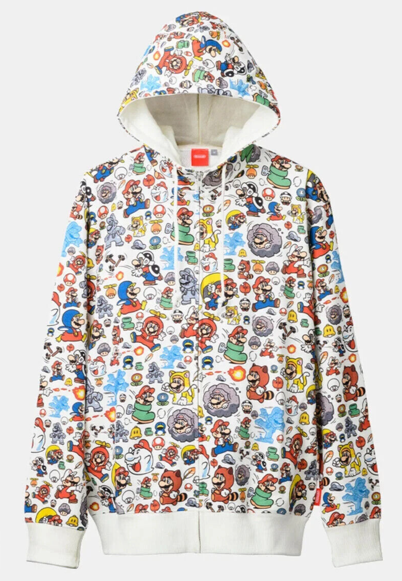 【希少】00s MARIO “POWER UP⤴︎“ HOODIE Super Mario Power Up Hoodie Nintendo TOKYO/OSAKA Limited New