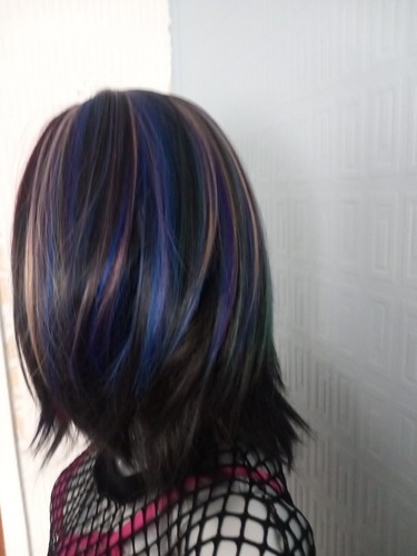 Rainbow Wig Gothic Alternative Fake Scalp Synthetic Wig - Picture 10 of 24