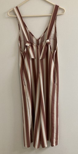 Forever 21 Contemporary Jumpsuit Size S Striped Wide Leg Hippie Boho Pockets - Picture 4 of 6