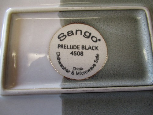 Sango PRELUDE BLACK 4508 Dinner Plate 12" Rectangle 1 ea 5 available - Picture 3 of 5