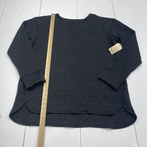 St John’s Bay Black Quilted Pullover Sweatshirt Women’s Size XXLT New - Picture 4 of 6