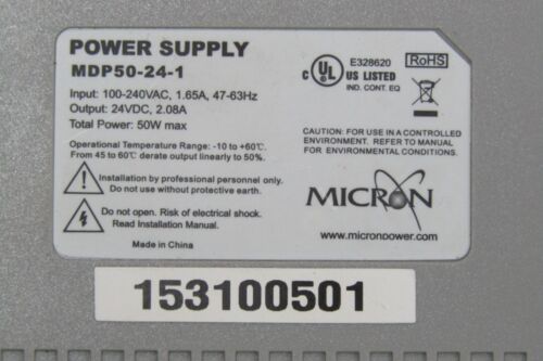 ๐ NEW MICRON 50 WATT POWER SUPPLY 100-240 INPUT VAC 24 OUTPUT VDC MDP50-24-1 - Picture 2 of 7