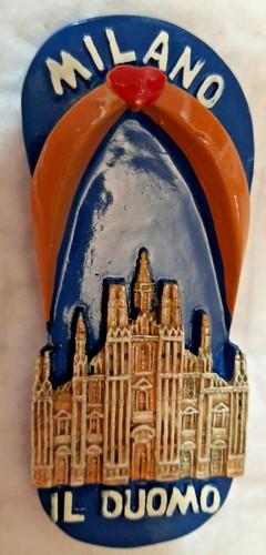 Souvenir Fridge Magnet Italia Italy -Milano Milan Cathidral Flip Flop Brand New - Picture 2 of 5