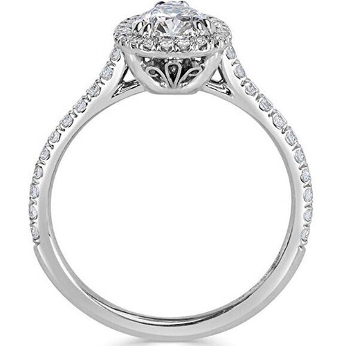 1.60 CARAT G SI1 NATURAL PEAR SHAPED DIAMOND ENGAGEMENT RING 18K WHITE GOLD - Picture 3 of 3