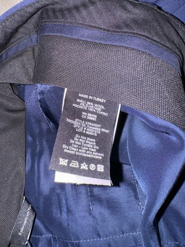 $ 285 Neu mit Etikett Theory gerade schmale Hose Wollmischung meerblau Hose Größe 4 - Bild 9 von 13