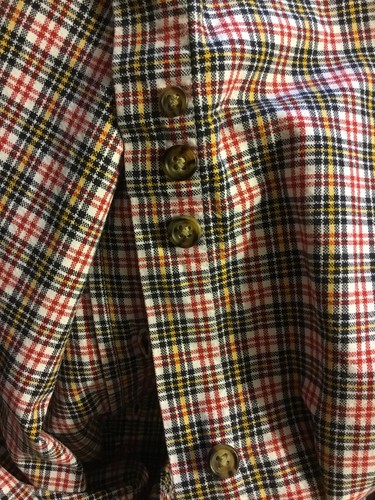 Camicia uomo Eddie Bauer XL rossa quadri quadri quadri manica lunga bottoni flanella 100% cotone - Foto 7 di 8