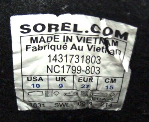 Sorel Kids Toddler Black/Orange Fleece Lined Waterproof Winter Rain Boots SZ 10 - Bild 8 von 8