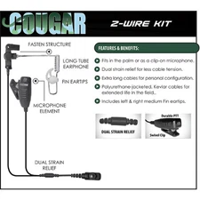 Earphone Connection COUGAR Surveillance Headset for Hytera PD782 PD780 PD580