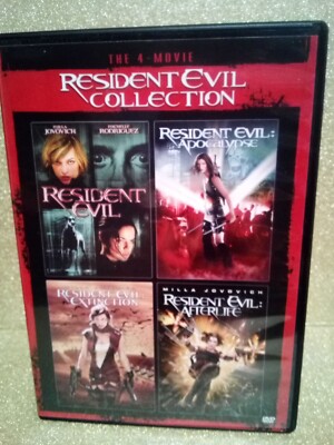 (1-1316) ''THE 4-MOVIE RESIDENT EVIL COLLECTION '' DVD / PRE-WATCHED / R