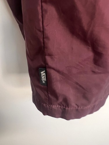 Red Burgundy Vans Off the Wall Classics Jacket L Teen Youth Windbreaker Snap-Up - Bild 6 von 6