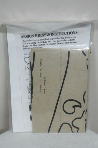 The Flag Factory IT'S A GIRL Pattern Uncut New 28" × 49" Style # 63897 Pink - Picture 2 of 2