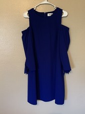 Eliza J cold shoulder slit sleeve cobalt blue dress size 8