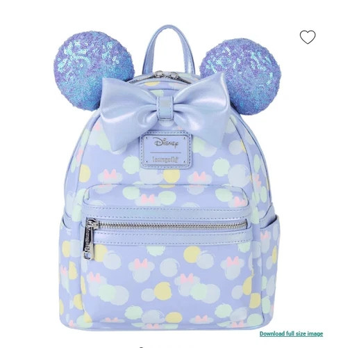 Disney Minnie Mouse Exclusive Iridescent All-Over Print Sequin Ear Mini Backpack