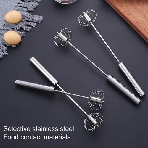 1pc Stainless Steel Egg Beater Rotating Semi-Automatic Hand Push Whisk Tools - Picture 10 of 15