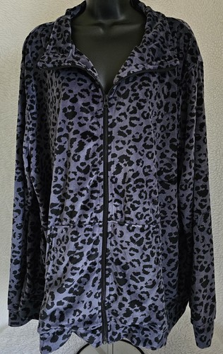 Athletic Works Womens Jacket Coat Size 3X 22W/24W Blue Black Leopard Print NEW - Picture 22 of 24